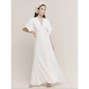 Reformation Winslow Dress Ivory White Size Large